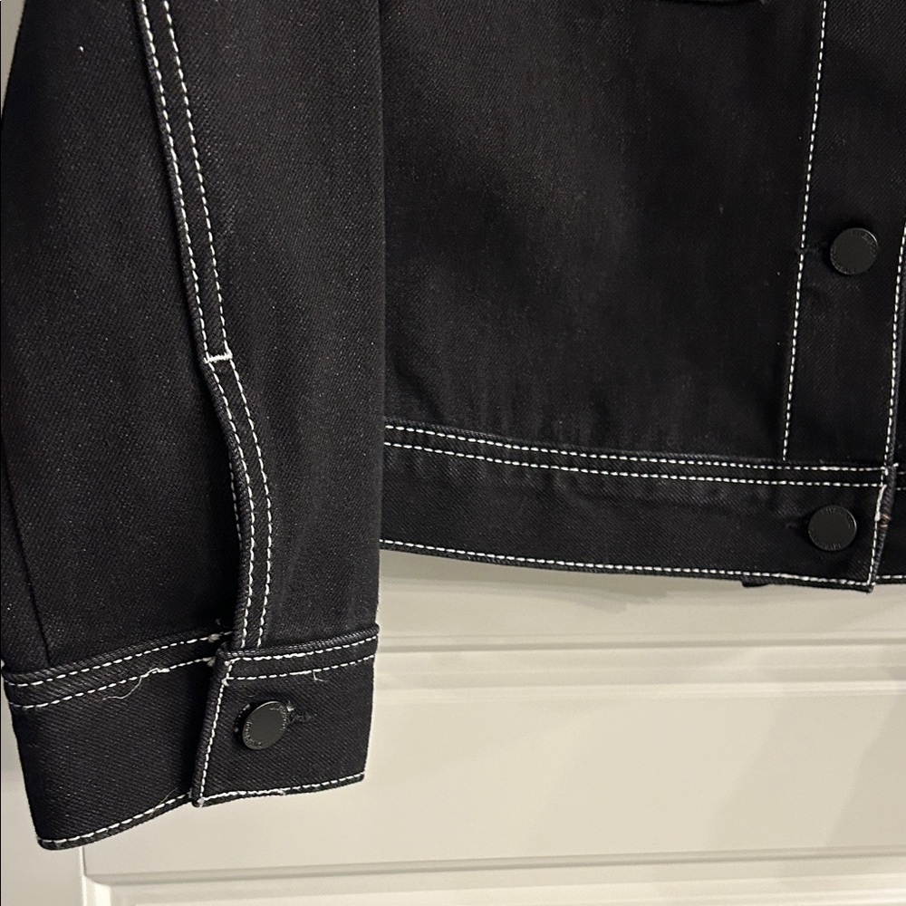 Liverpool Black Jean Jacket with White Contrast Stitching - Picture 5 of 7